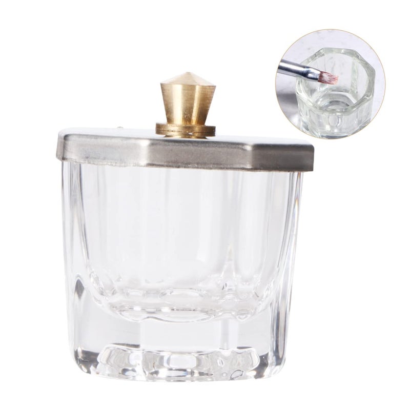 2 Pcs Crystal Nail Art Liquid Powder Container Cups With Lids Salon Decor - Image 4